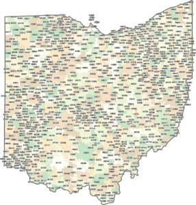 Ohio Zip Code Map