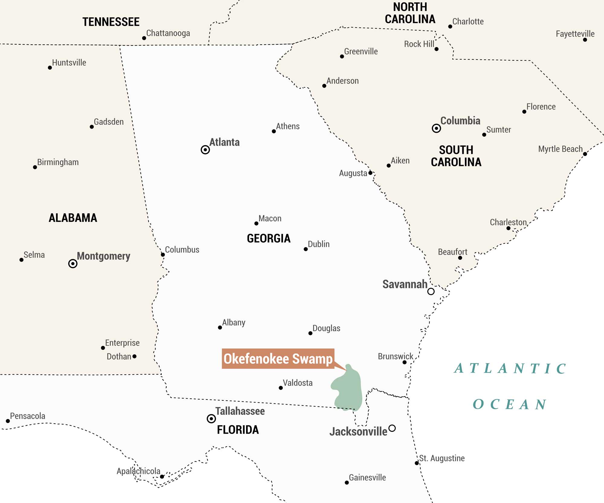 Okefenokee Swamp Map