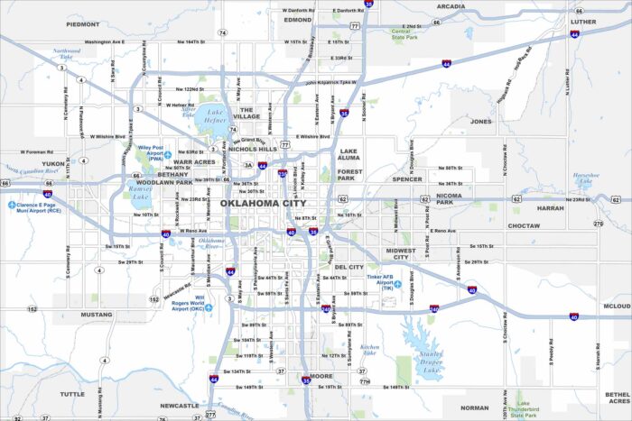Oklahoma City Map Oklahoma