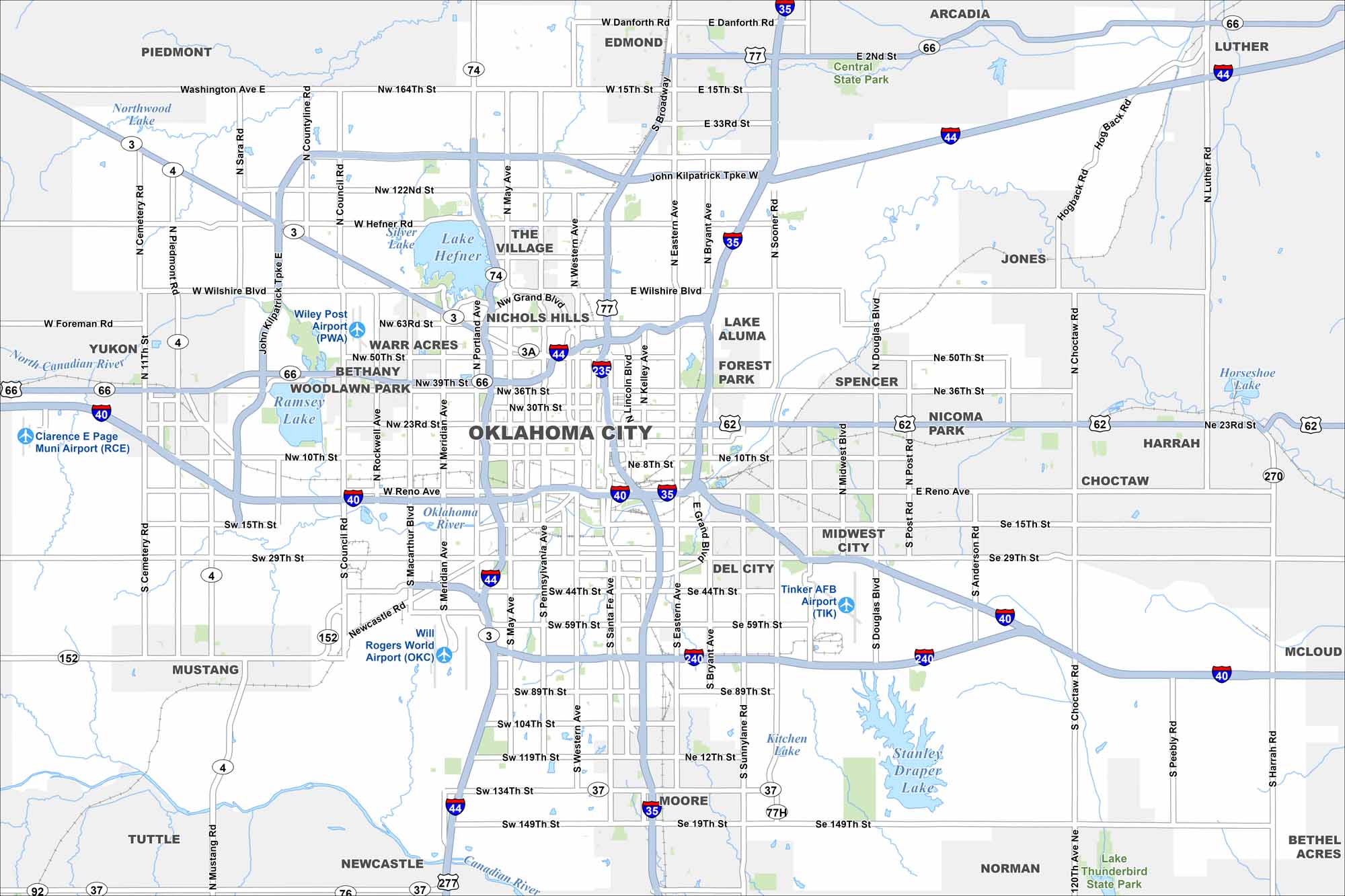Oklahoma City Map Oklahoma