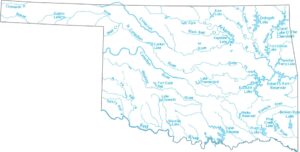 Oklahoma Lakes and Rivers Map
