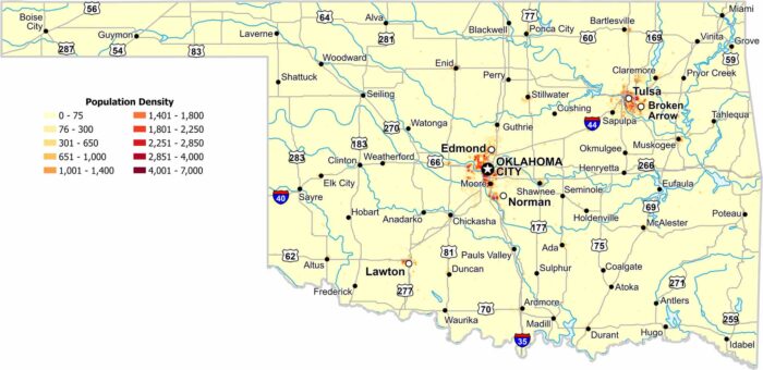 Oklahoma Population Density Map