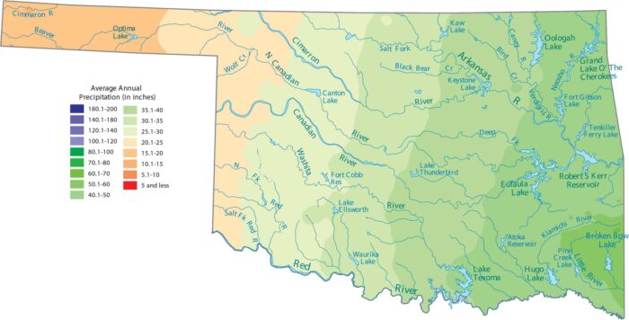 Oklahoma Precipitation Map
