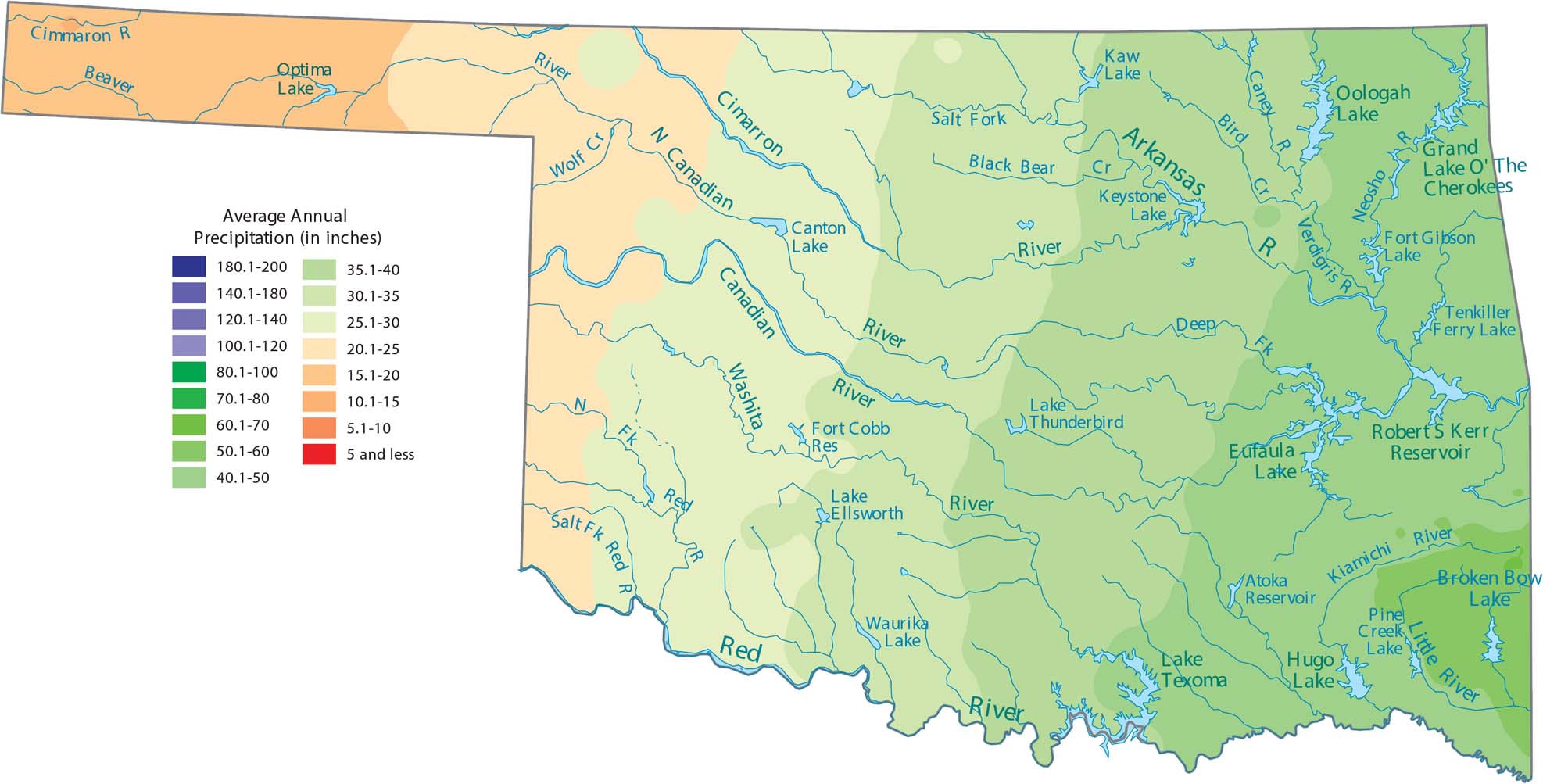 Oklahoma Precipitation Map