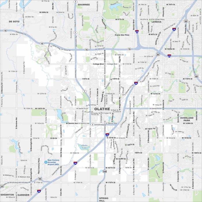 Olathe Map Kansas