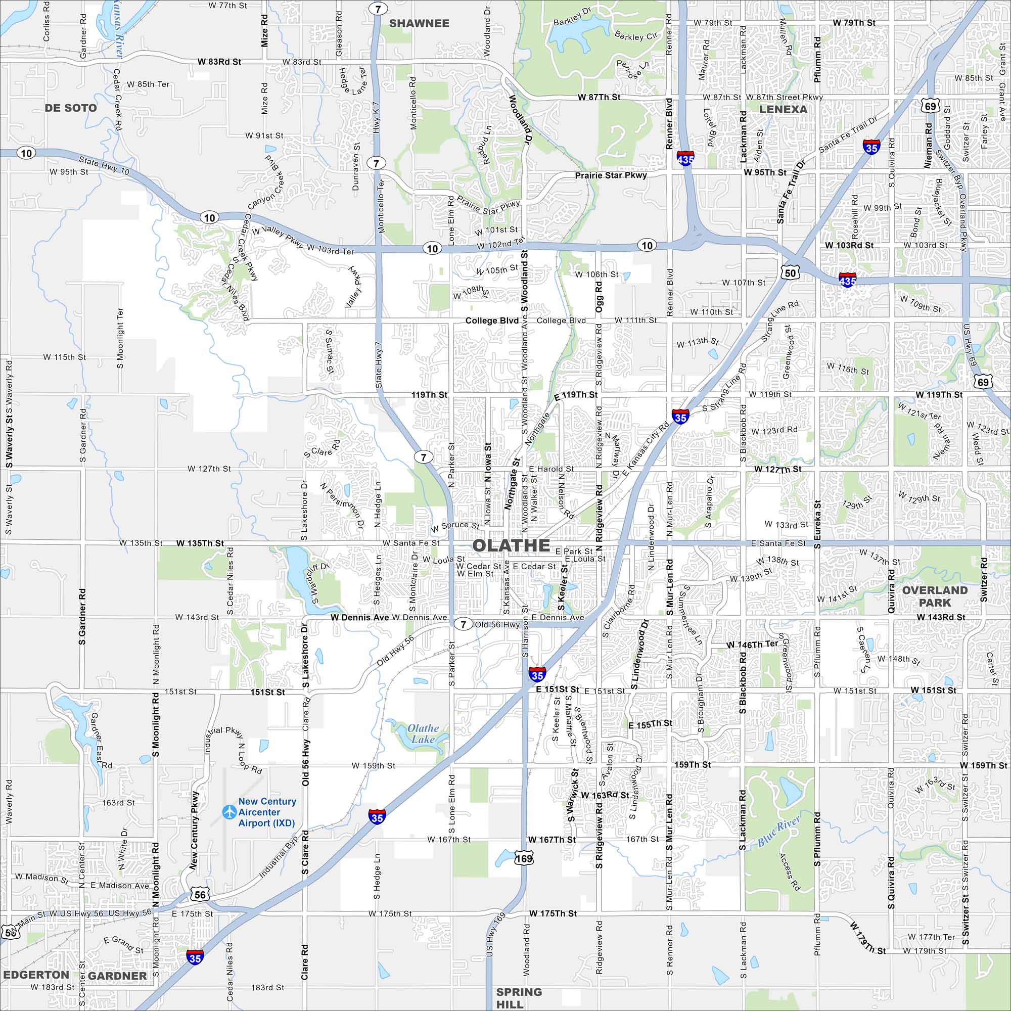 Olathe Map Kansas