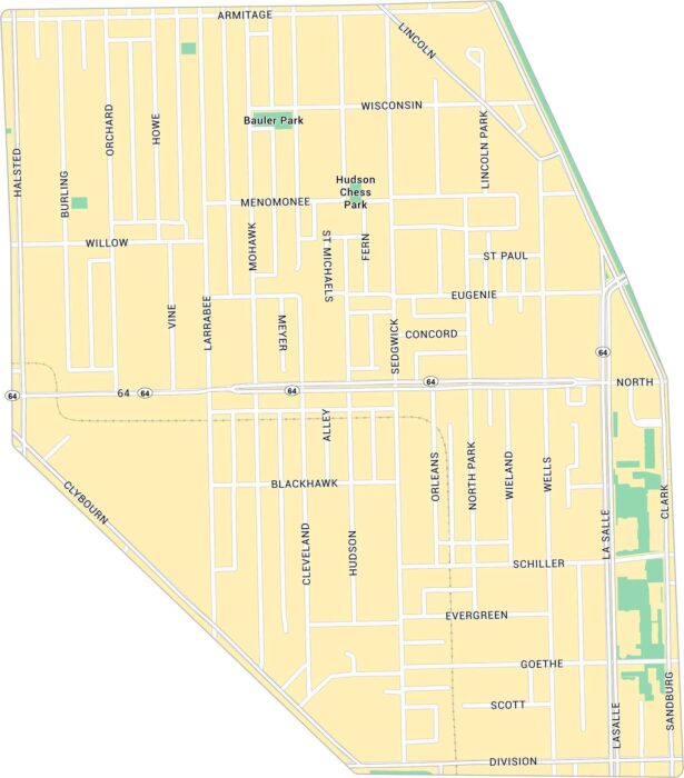 Old Town Chicago Map