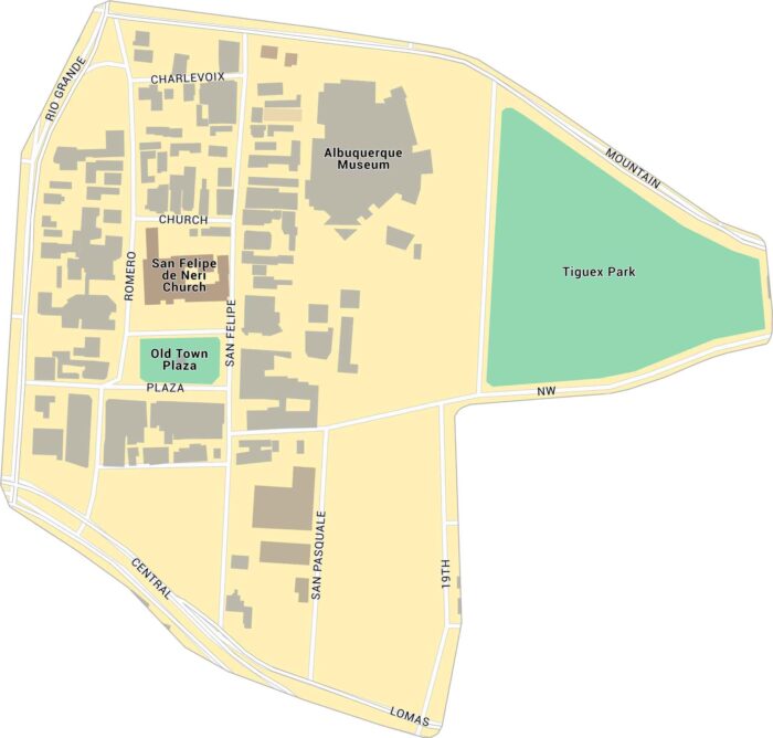 Old Town Map Albuquerque