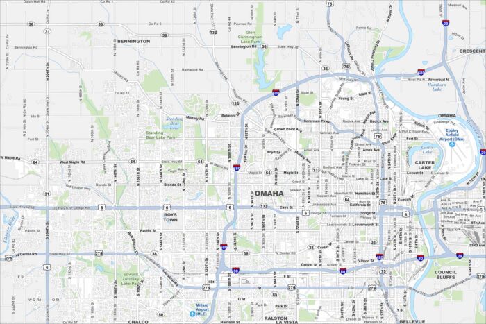 Omaha Map Nebraska
