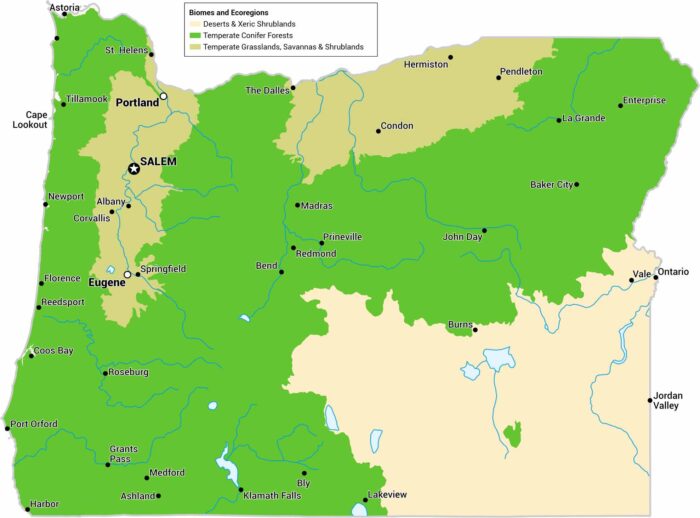 Oregon Biomes Map