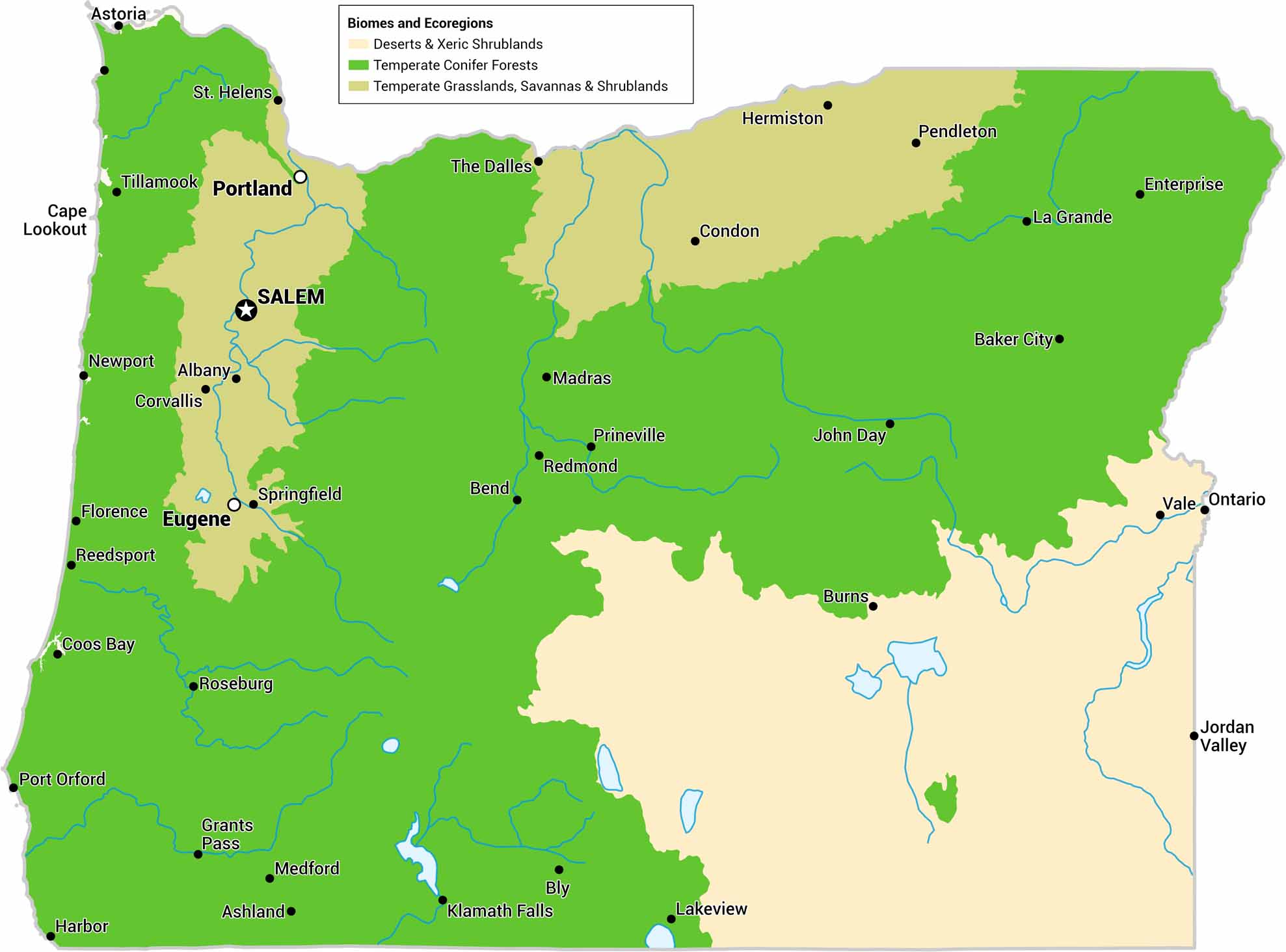 Oregon Biomes Map