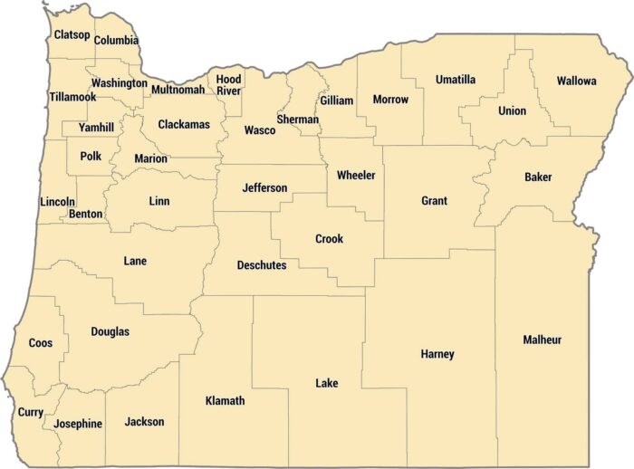 Oregon County Map