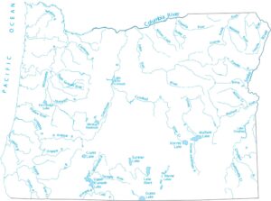 Oregon Lakes and Rivers Map