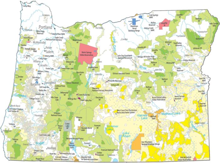 Oregon National Parks and Forests Map