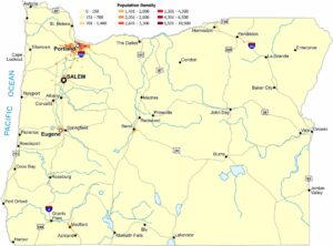 Oregon Population Density Map