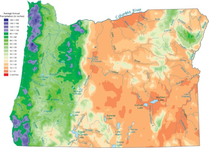 Oregon Precipitation Map