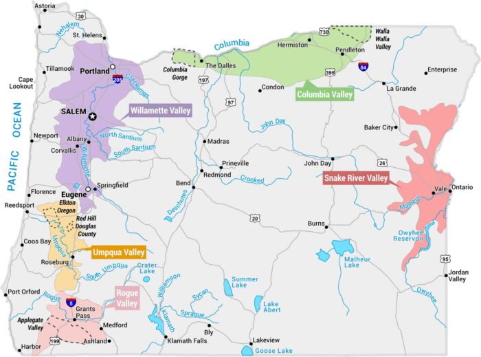 Oregon Wine Country Map