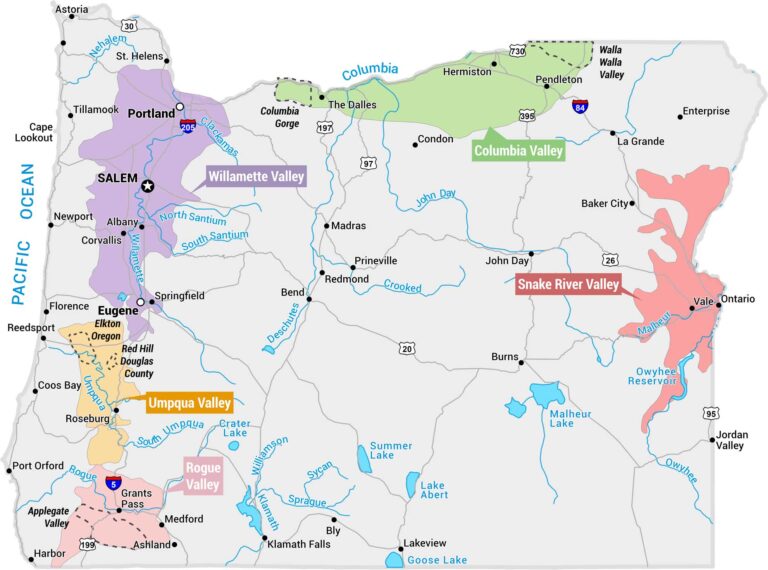 Oregon Wine Country Map