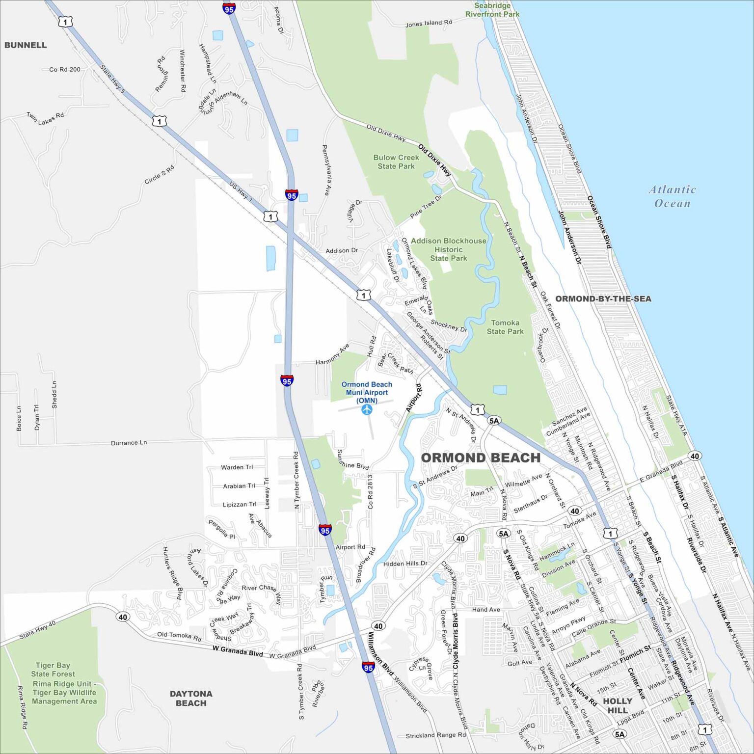 Ormod Map Map of Ormond Beach, Florida - US Maps