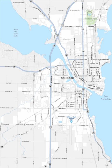 Oshkosh Map Wisconsin
