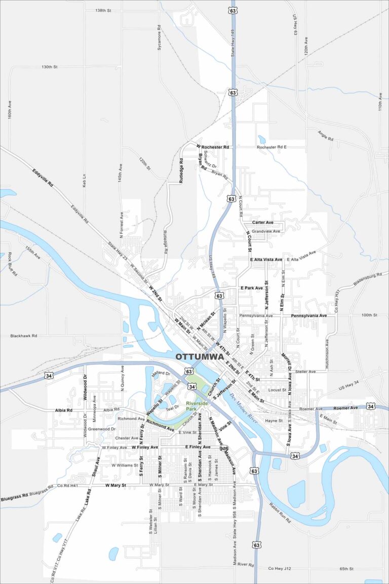 Map of Ottumwa, Iowa - US Maps