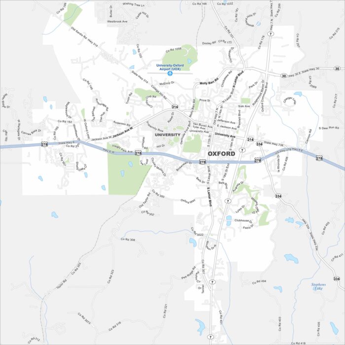 Oxford Map Mississippi