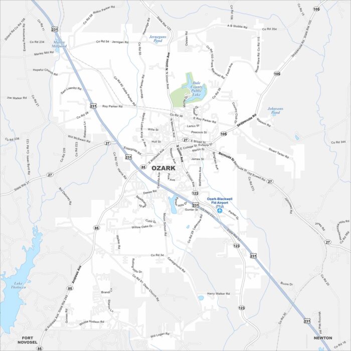 Ozark Map Alabama
