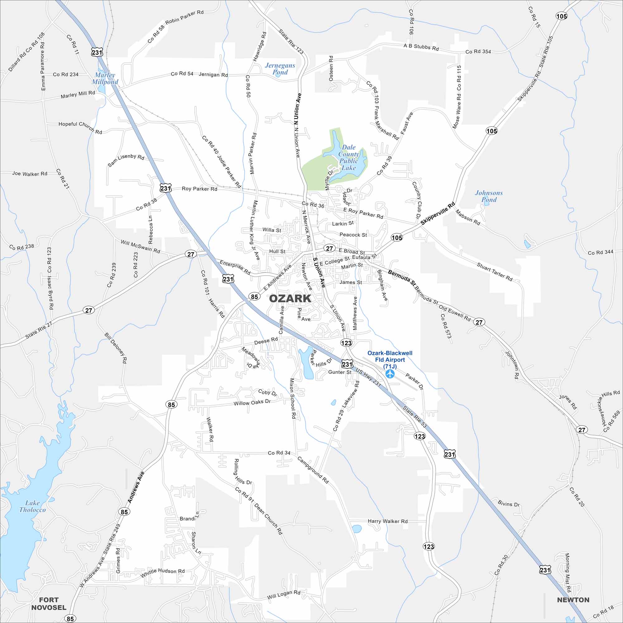 Ozark Map Alabama