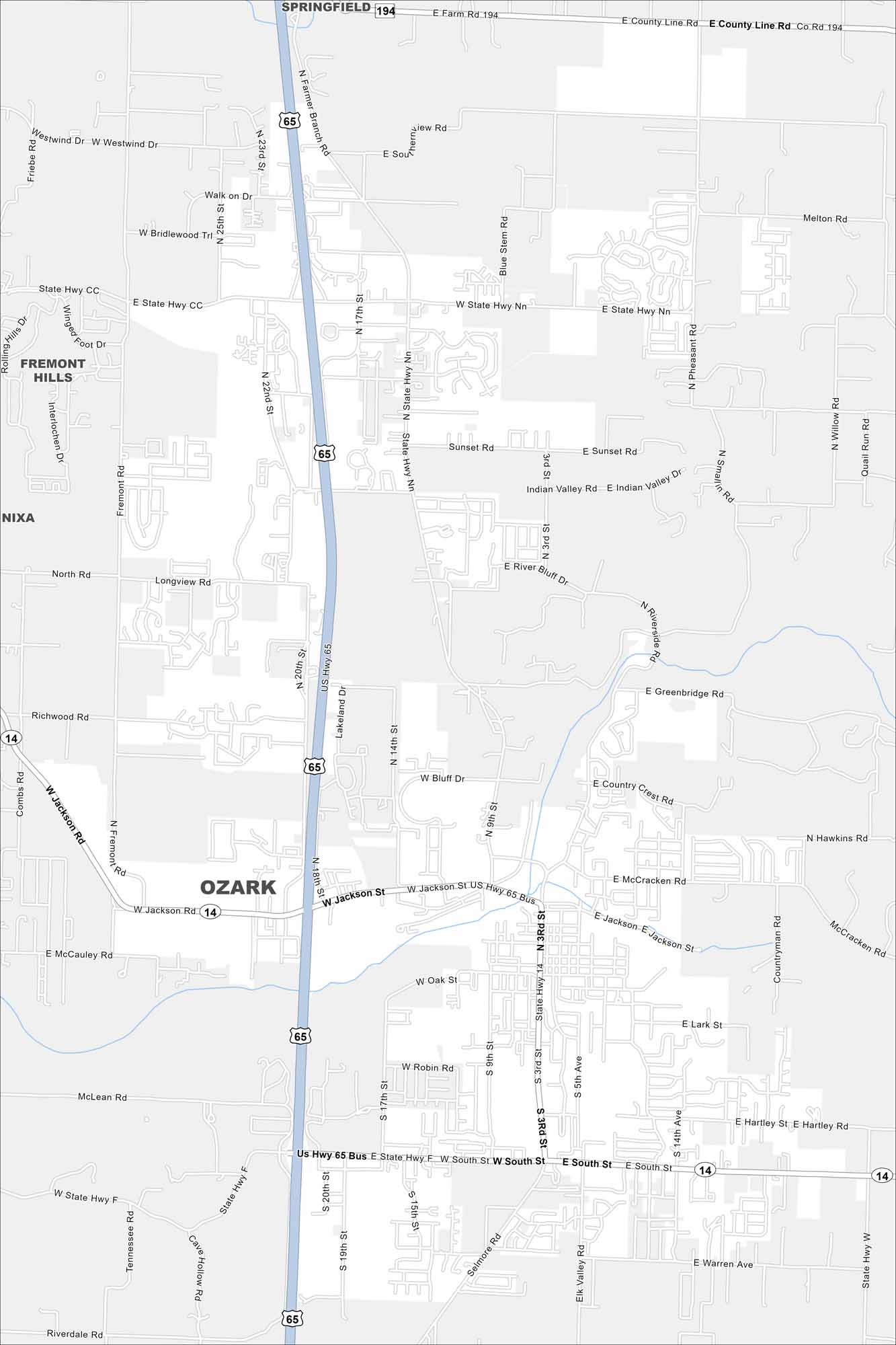 Ozark Map Missouri