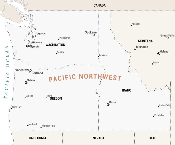 Pacific Northwest Map