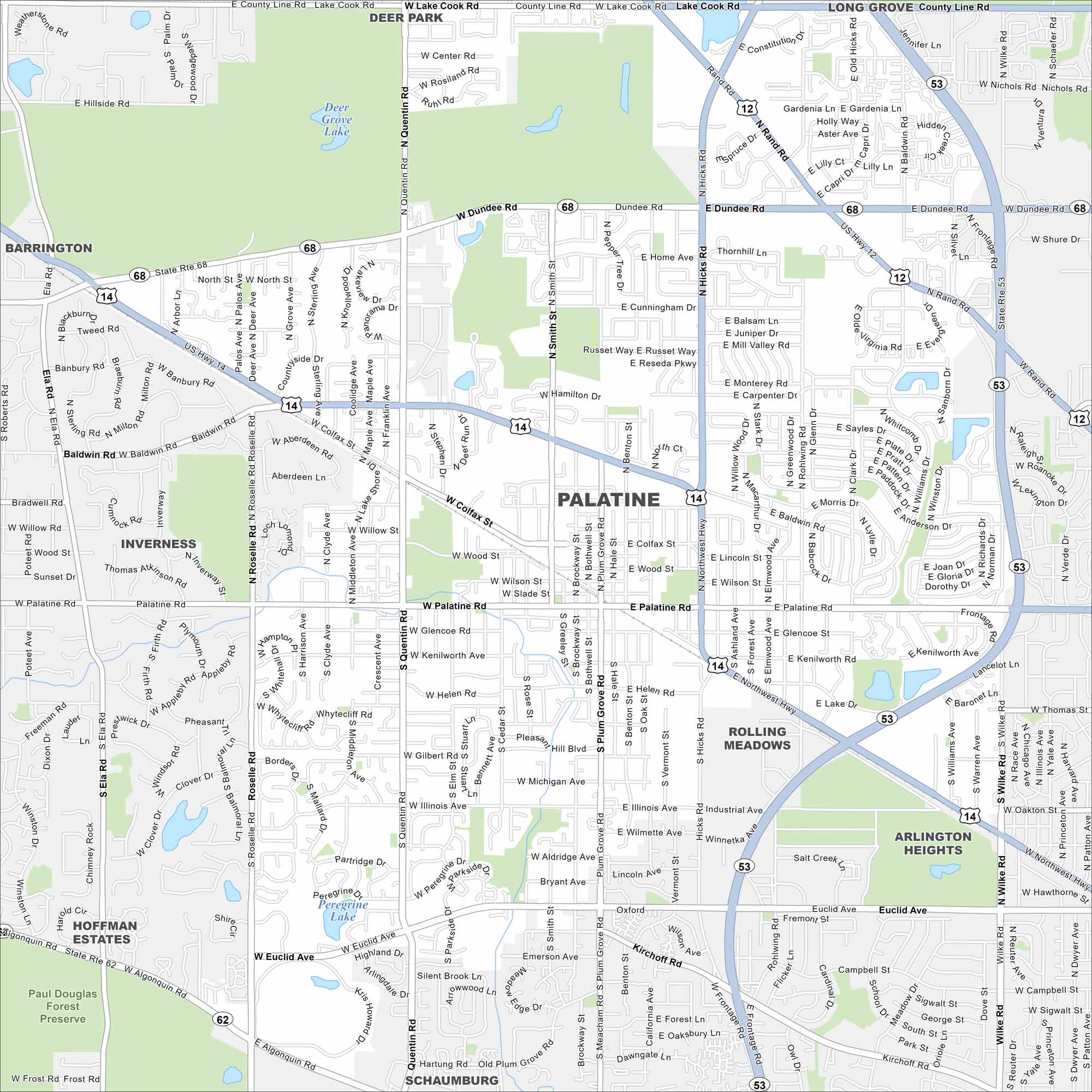 Palatine Map Illinois
