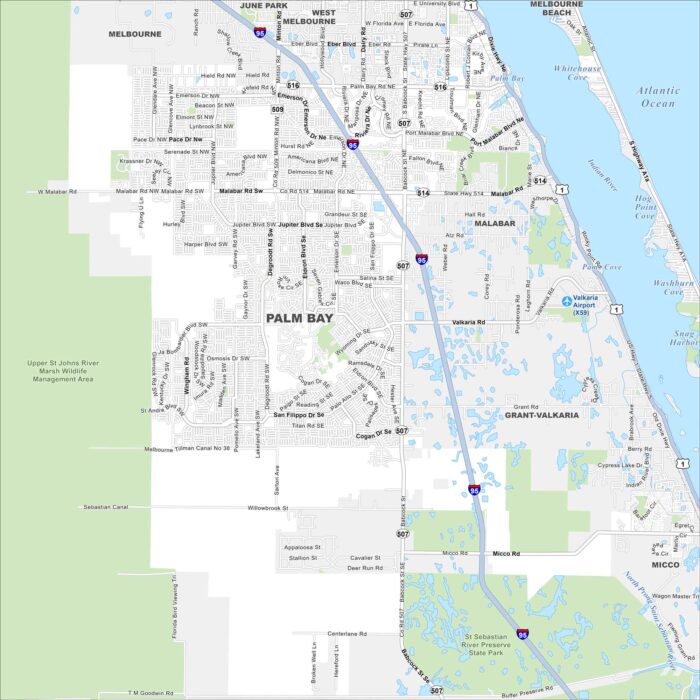 Palm Bay Map Florida