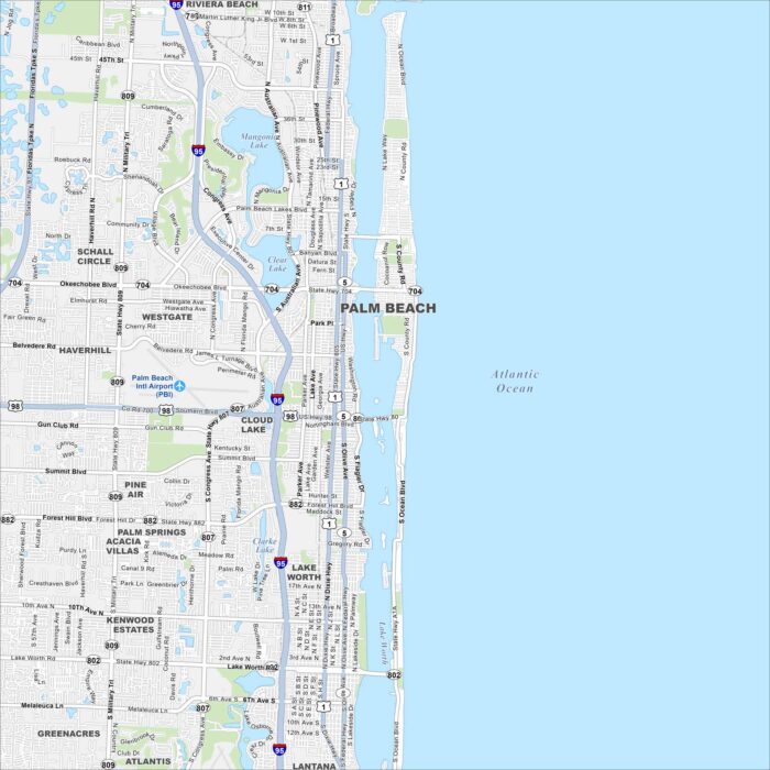 Palm Beach Map Florida