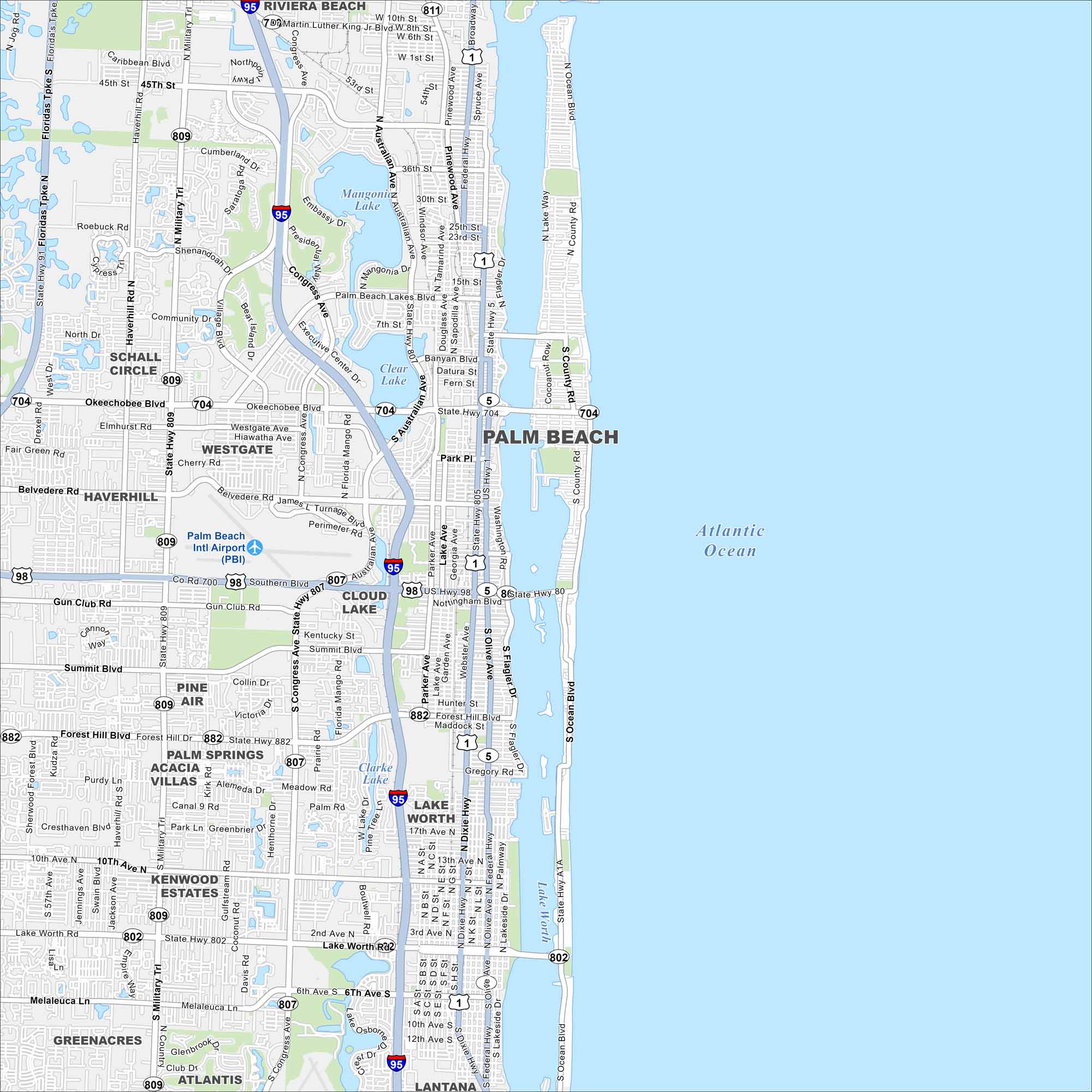 Palm Beach Map Florida