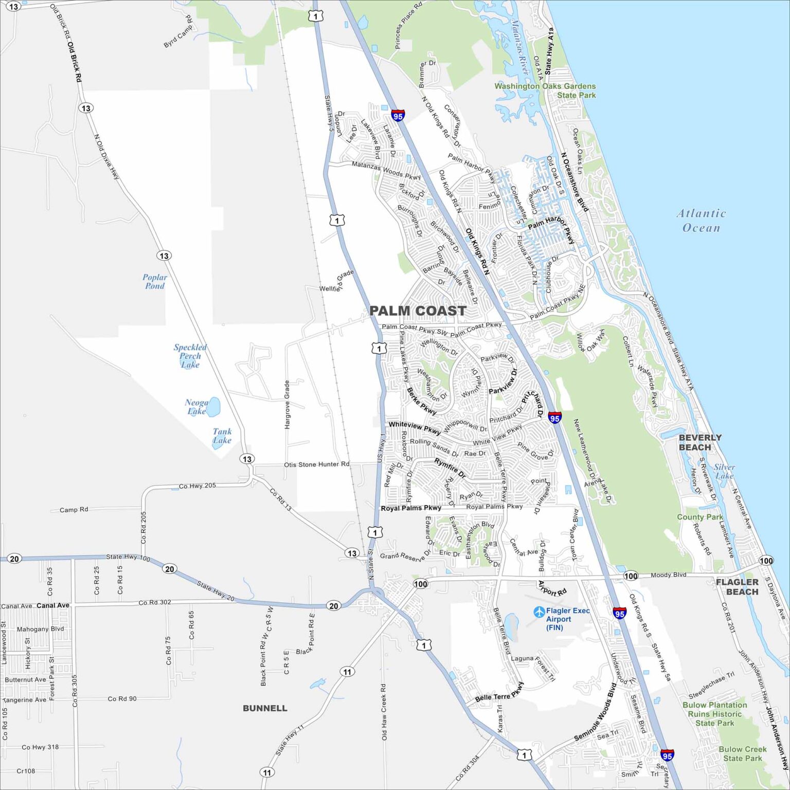Map Of Palm Coast Florida