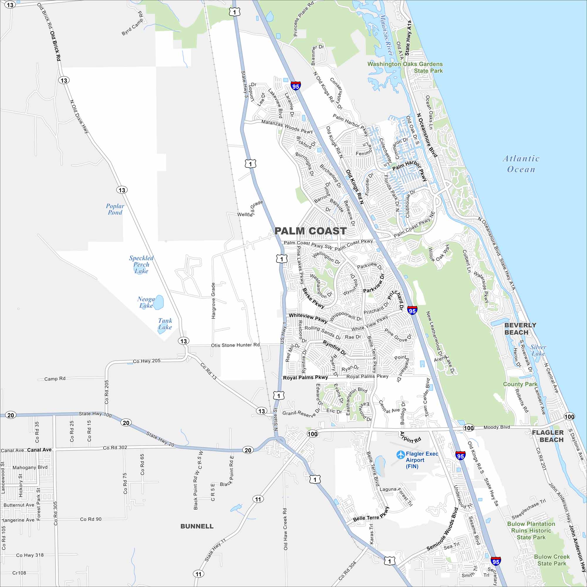 Palm Coast Map Florida