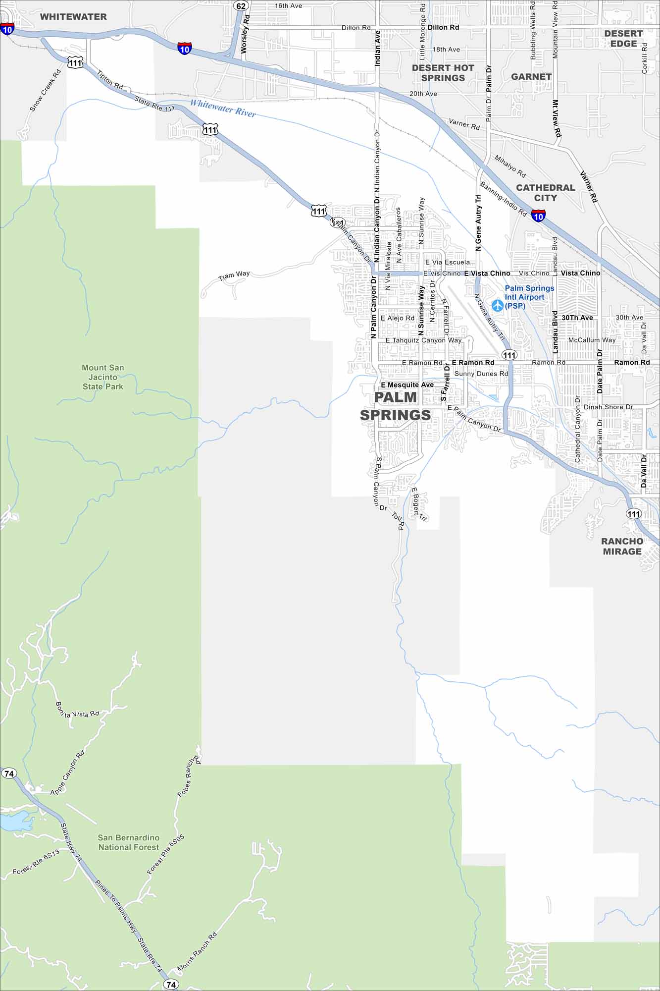 Palm Springs Map California