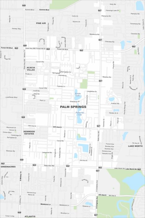 Palm Springs Map Florida