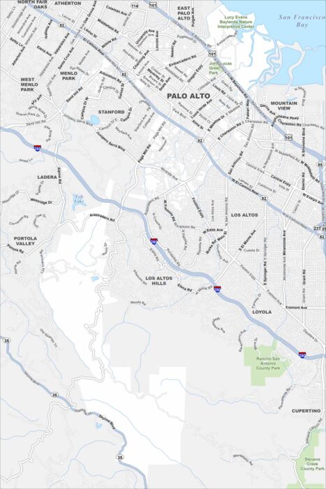 Palo Alto Map California