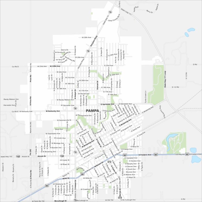 Pampa Map Texas