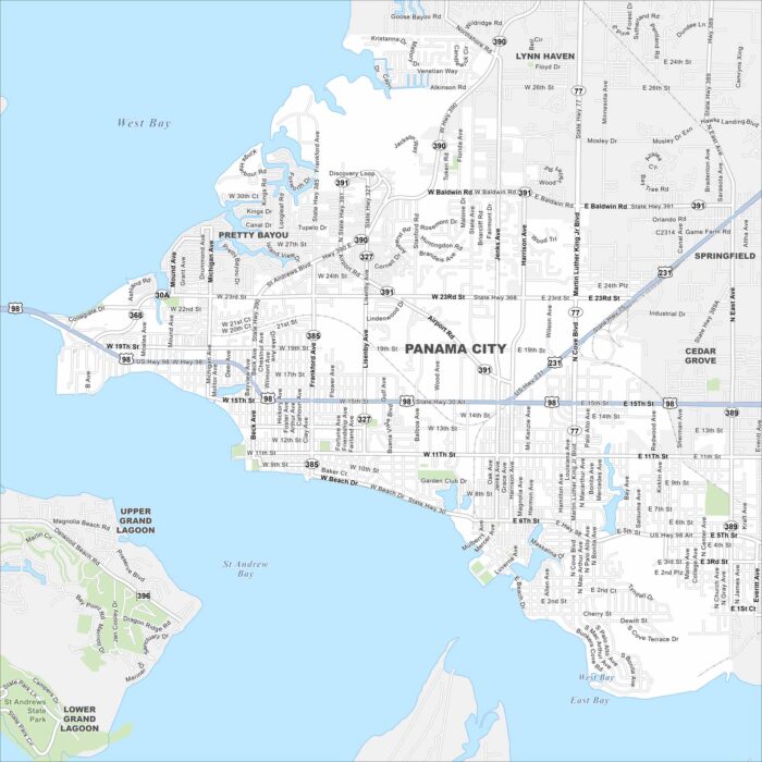 Panama City Map Florida