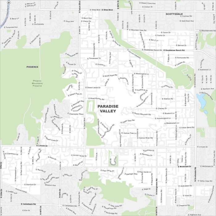 Paradise Valley Map Arizona