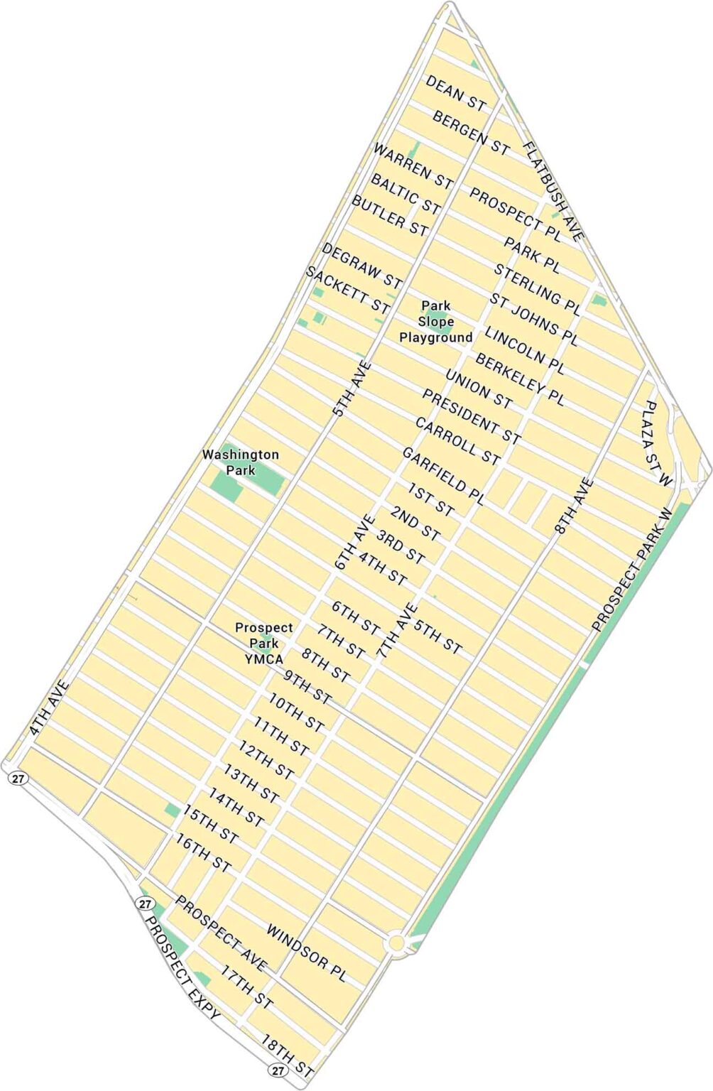 Park Slope Map, New York - US Maps