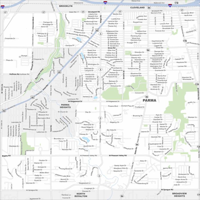 Parma Map Ohio