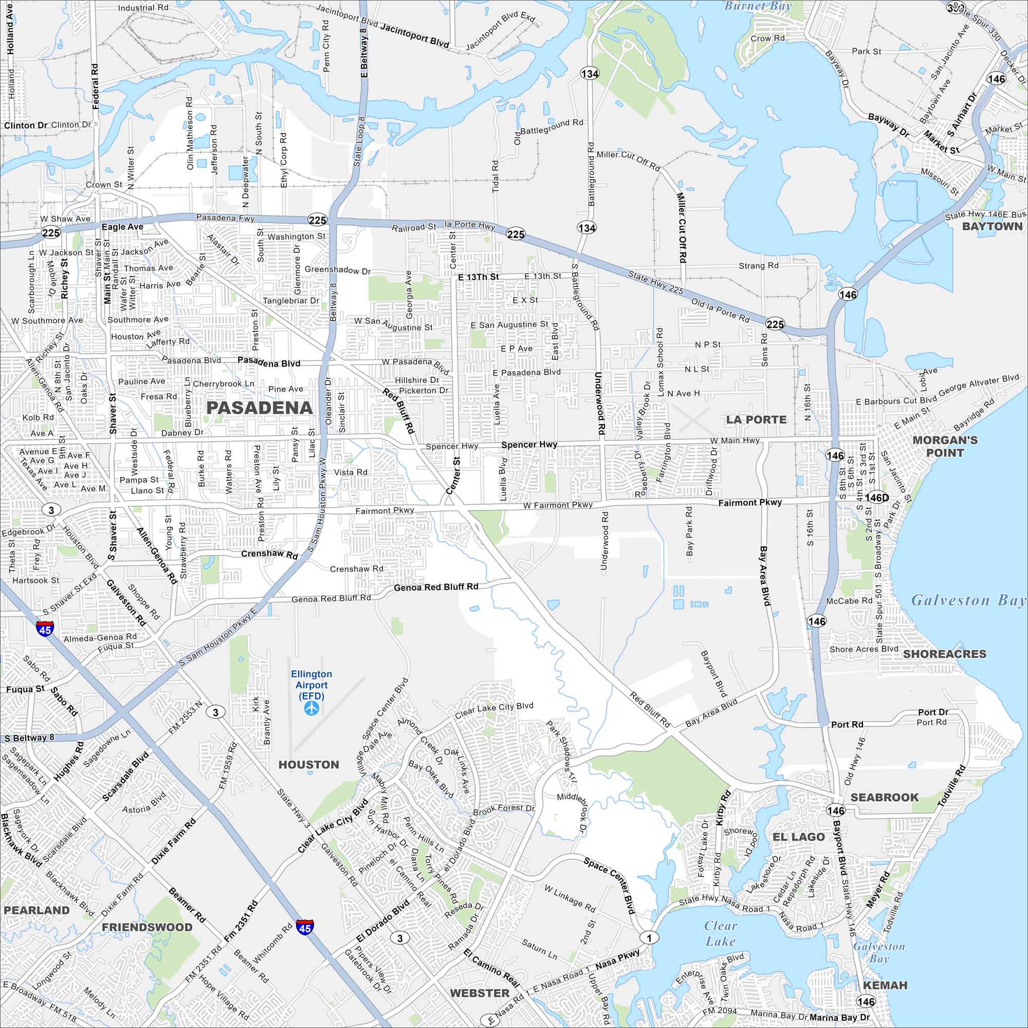 Pasadena Map Texas
