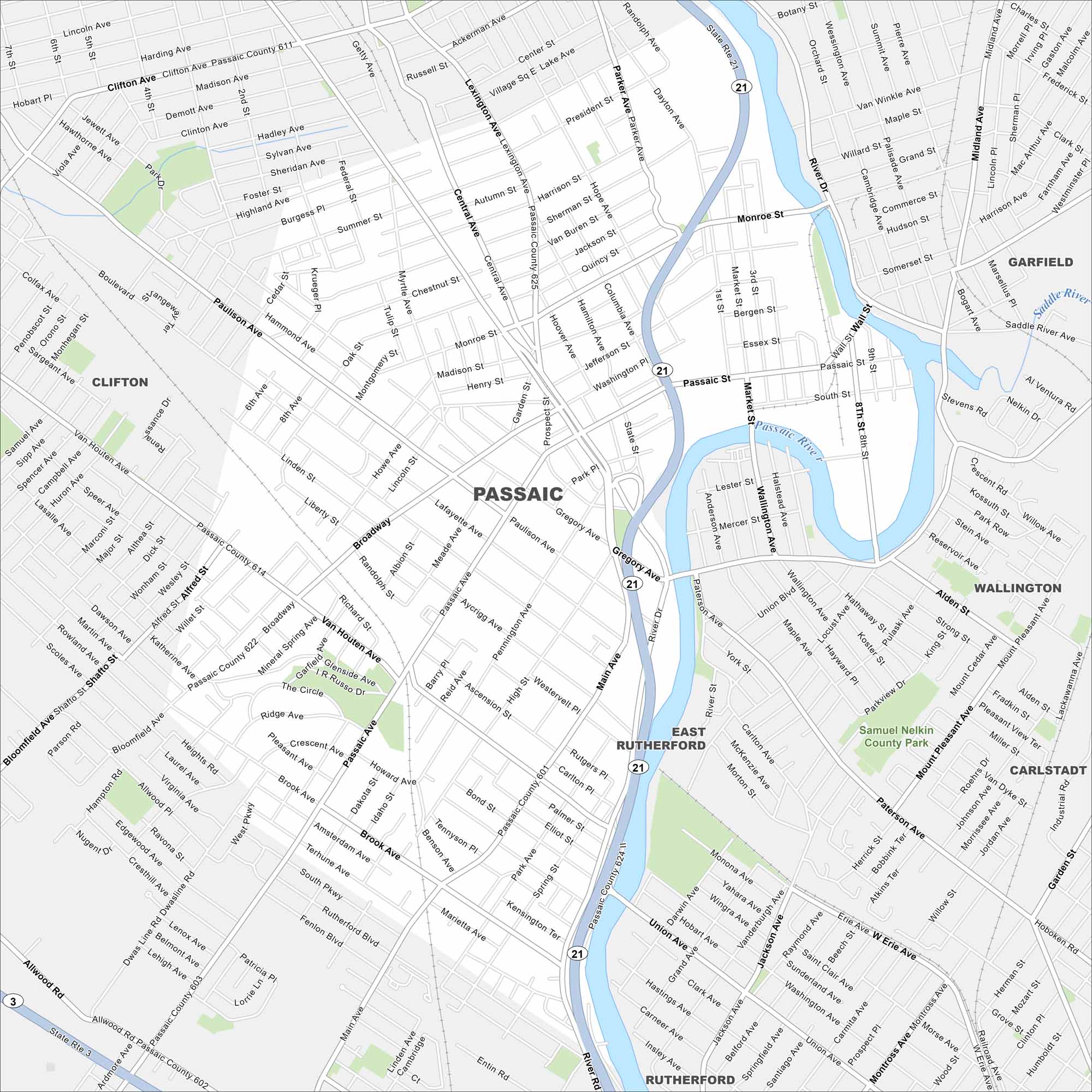 Passaic Map New Jersey