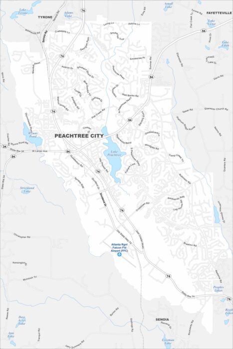 Peachtree City Map Georgia