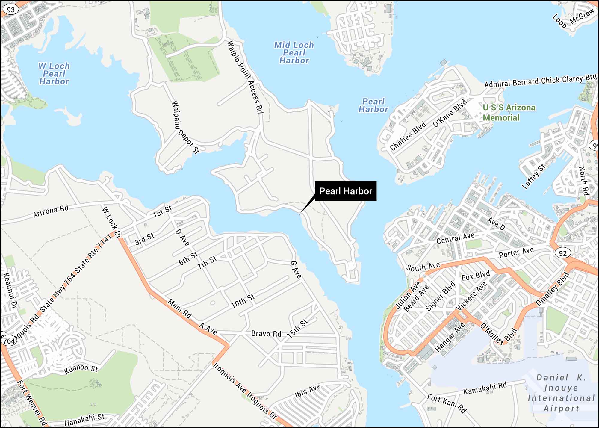 Pearl Harbor Map