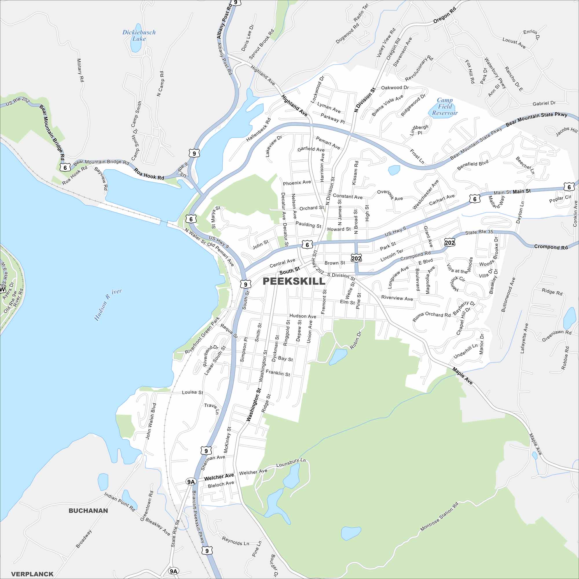Peekskill Map New York