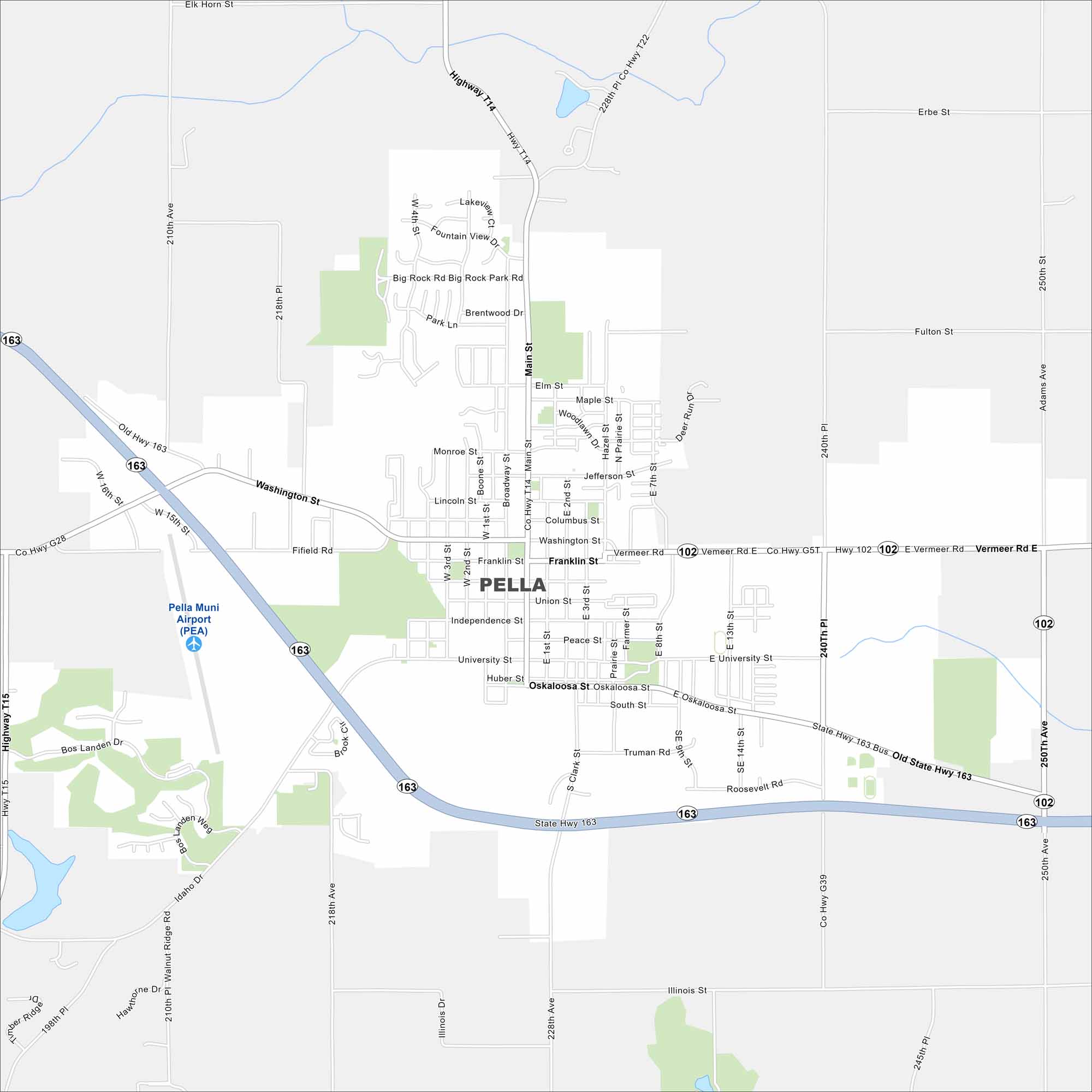 Pella Map Iowa